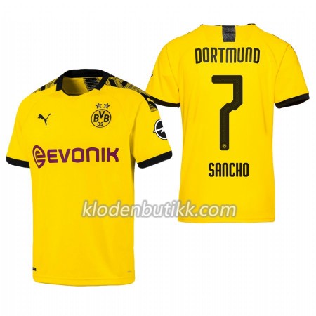 Borussia Dortmund Jadon Sancho 7 Hjemme Fotballdrakt 2019-2020 Kortermet